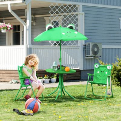 Folding Kids Table and Chair Set for Garden, Backyard,