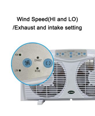 F-5286 8" Reversible Twin Window Fan with Thermostat