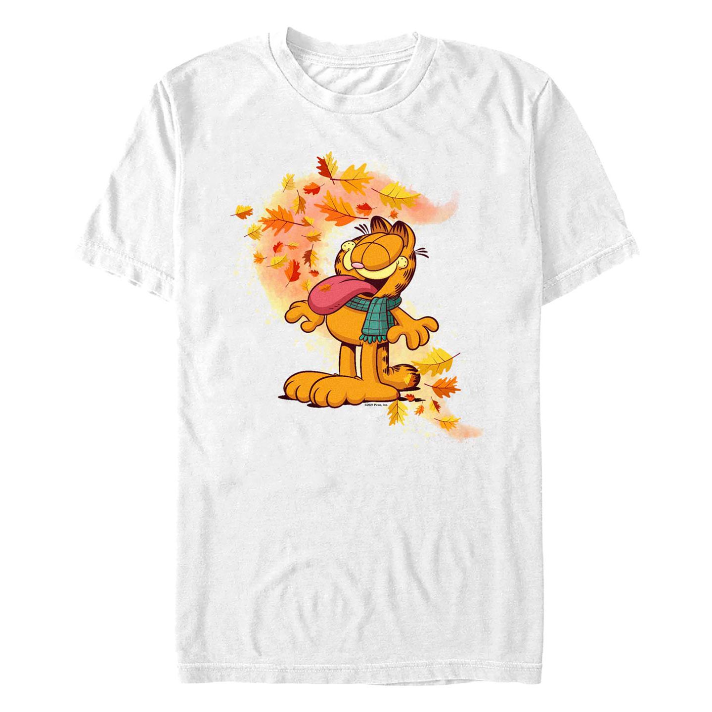 Мужская футболка Fifth Sun Garfield Autumn Leaves Short Sleeves, цвет: Белый — фото 1