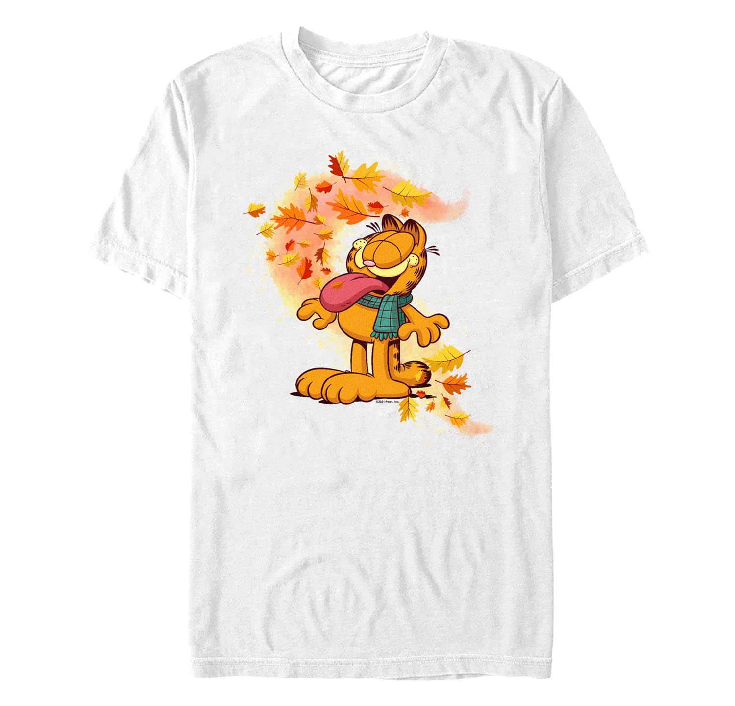 Men's Garfield Autumn Leaves Short Sleeves T-shirt