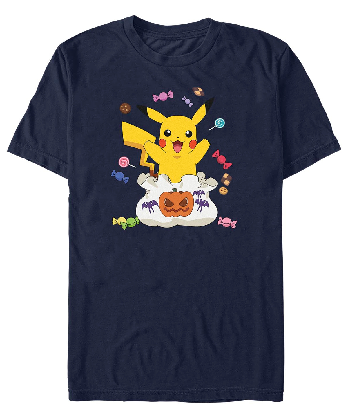 Fifth Sun Men's Pokemon Pika Candy Short Sleeves T-shirt In Navy