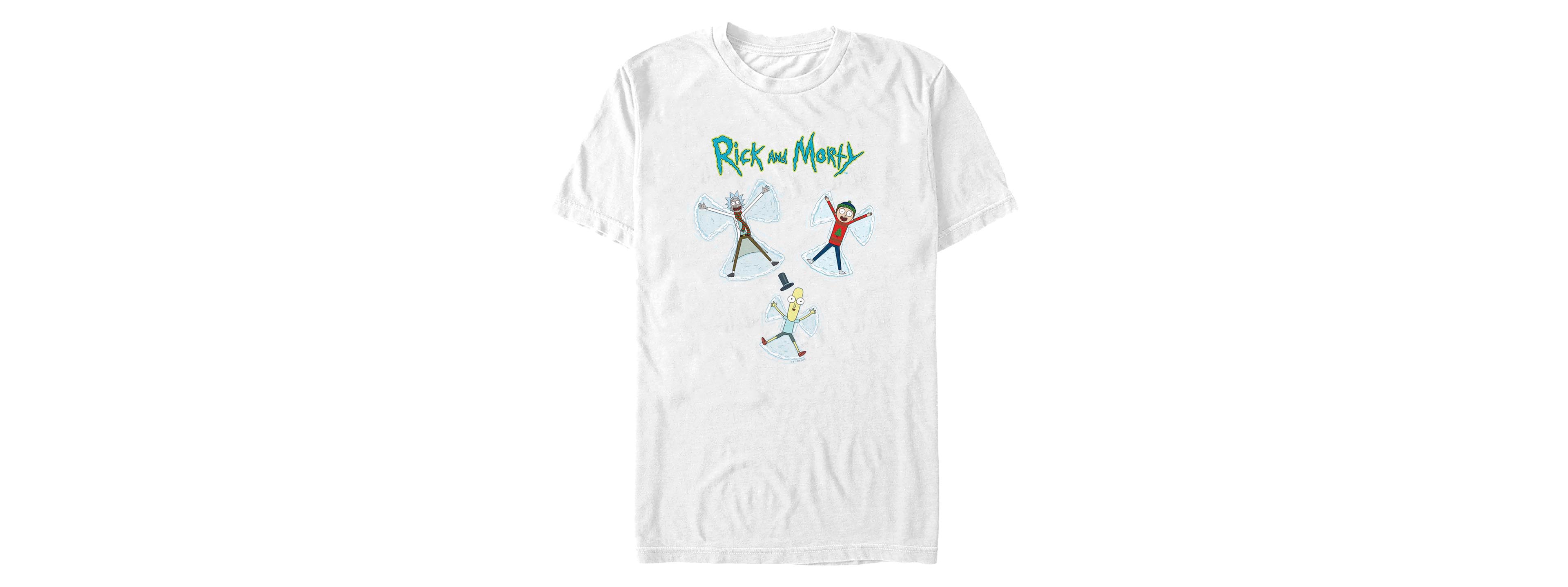 Fifth Sun Men's Rick and Morty Snow Angels Short Sleeves T-shirt