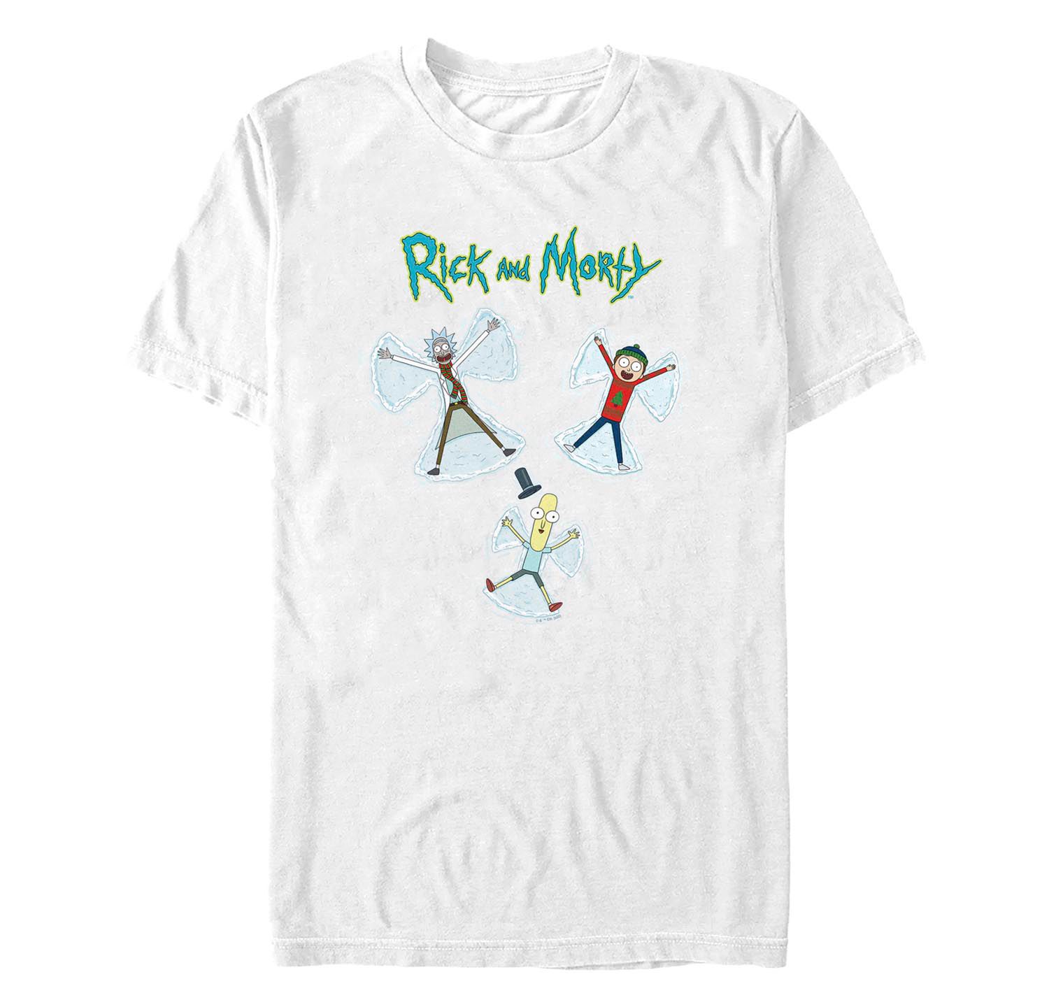 Men's Rick and Morty Snow Angels Short Sleeves T-shirt