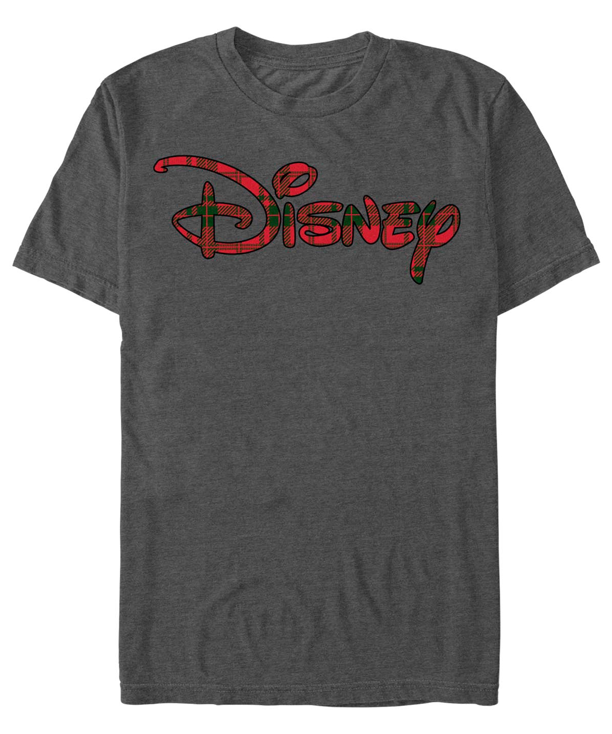 Fifth Sun Men's Disney Holiday Logo Short Sleeves T-shirt In Charcoal Heather
