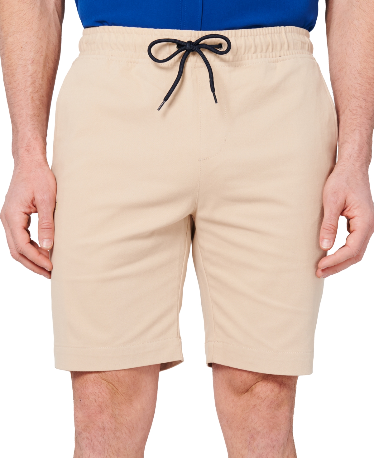 Men's Slim Fit Solid Drawstring Shorts - Khaki