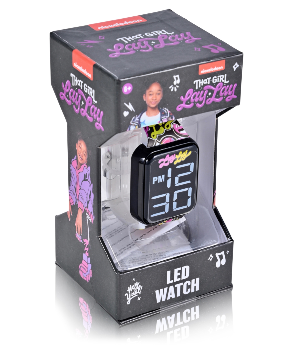 That Girl Lay Lay Unisex Black Silicone Strap Led Touchscreen Watch - Multi-Color