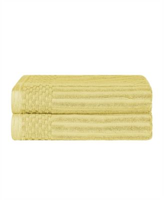 Soho Checkered Border Cotton 2 Piece Bath Towel Set, 54" x 27"