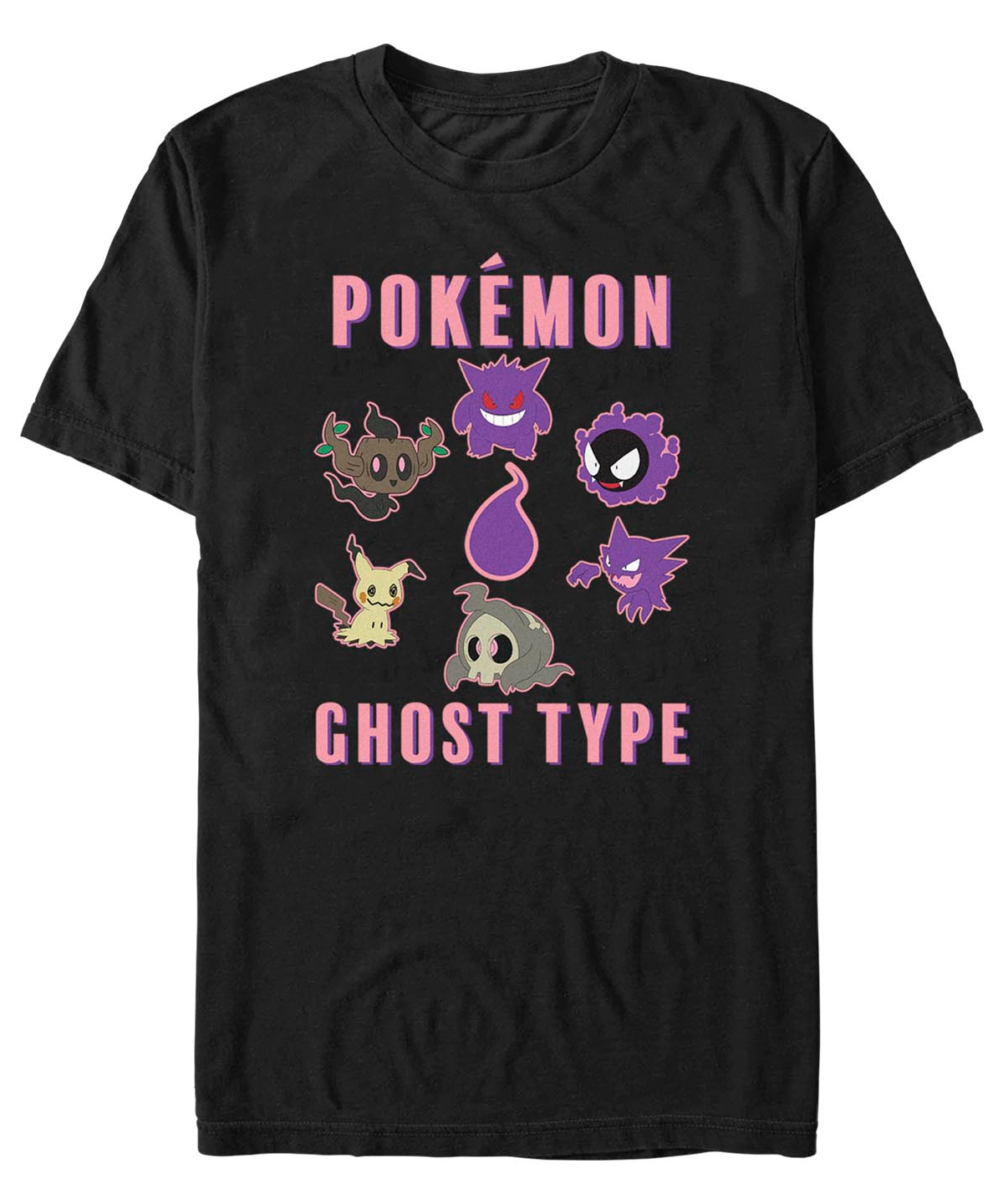 Fifth Sun Men's Pokemon Team Ghost Group Short Sleeve T-shirt In Black