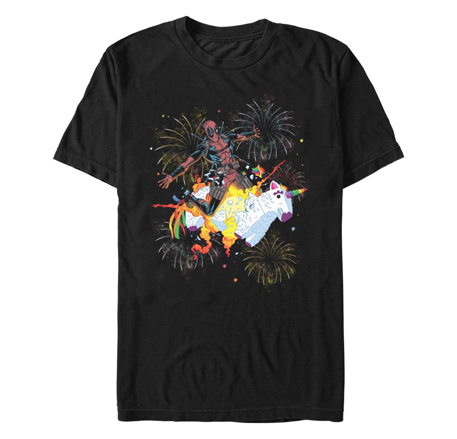 Men's Unicorn Fireworks Short Sleeve T-shirt