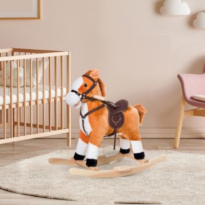 Kids Plush Toy, Toddler Rocking Horse with Realistic Sounds,