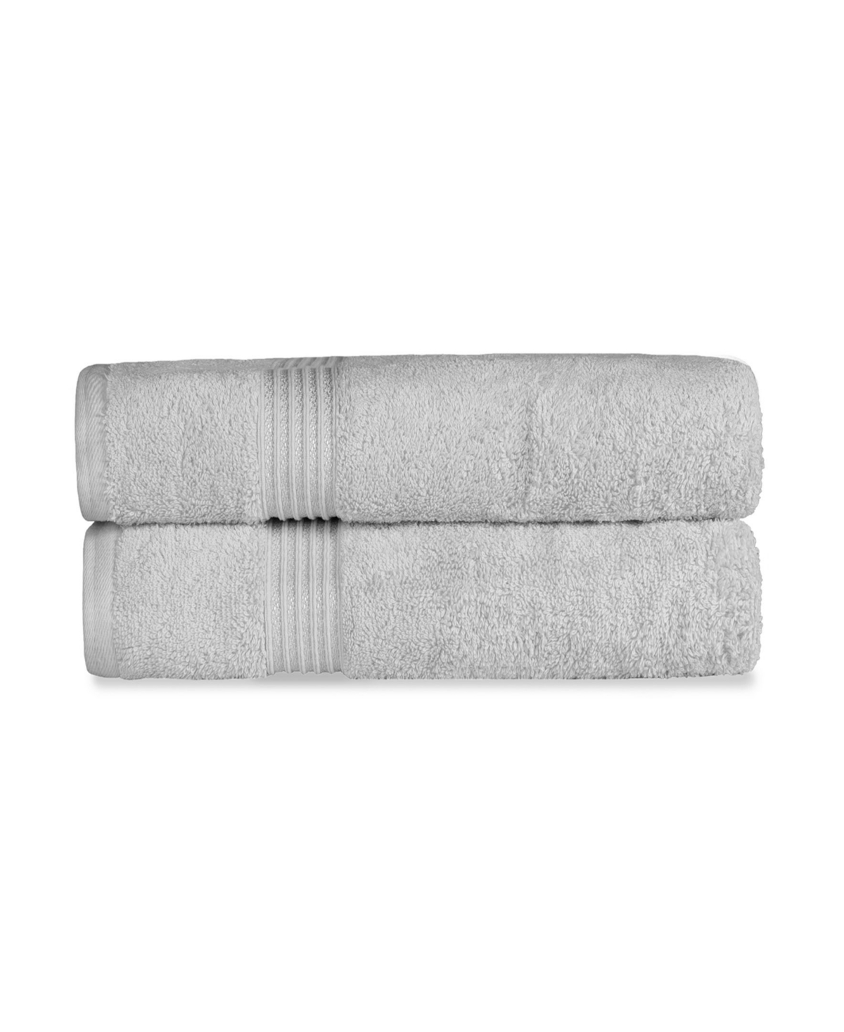 Superior Solid Quick Drying Absorbent 2 Piece Egyptian Cotton Bath Sheet Towel Set Bedding In Silver
