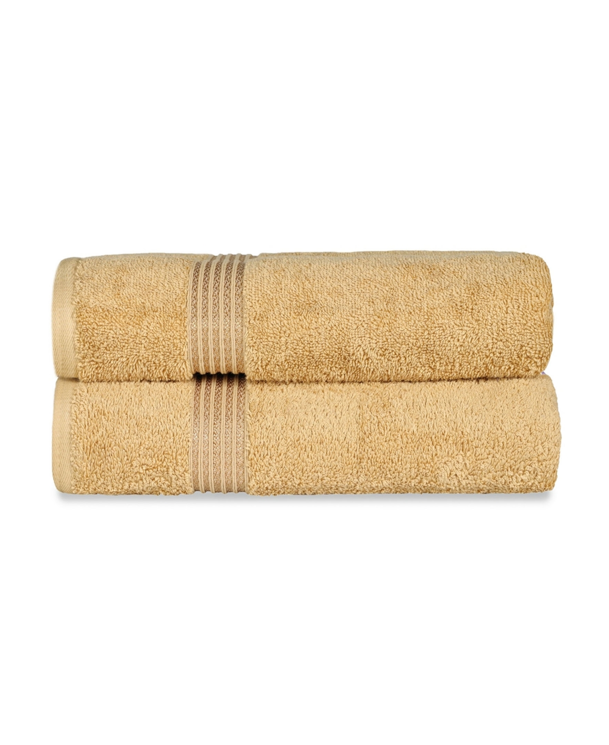 Superior Solid Quick Drying Absorbent 2 Piece Egyptian Cotton Bath Sheet Towel Set Bedding In Gold