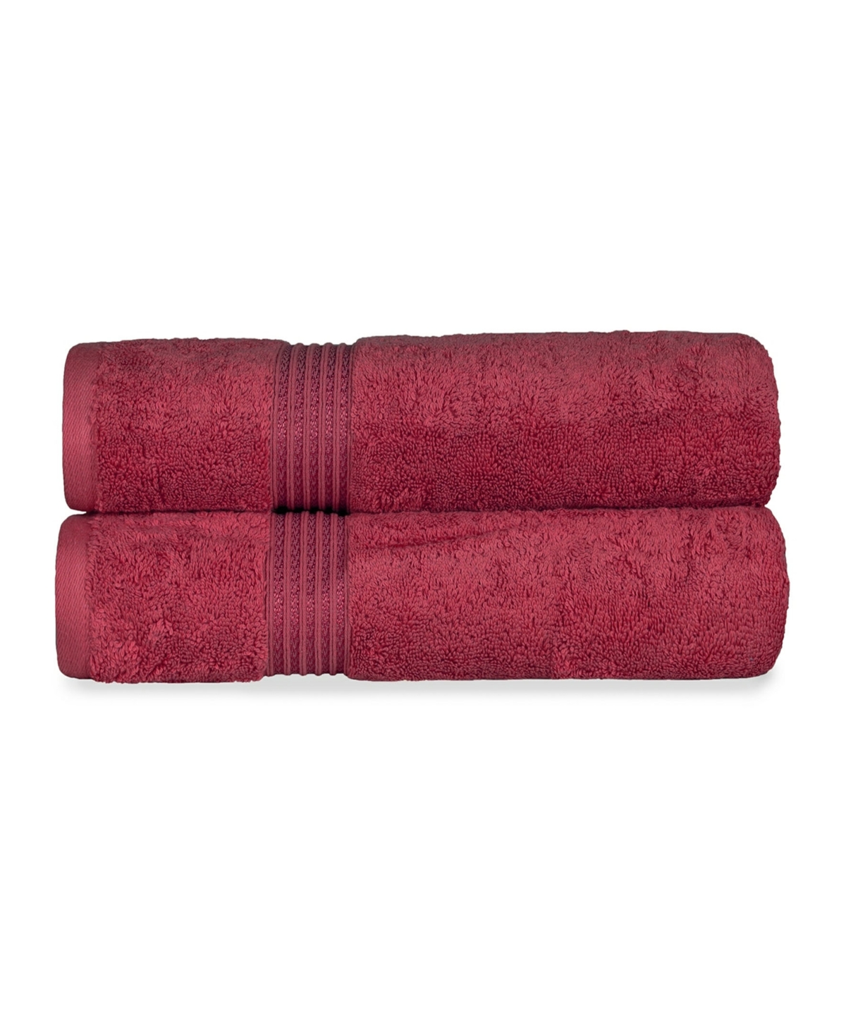 Superior Solid Quick Drying Absorbent 2 Piece Egyptian Cotton Bath Sheet Towel Set Bedding In Burgundy
