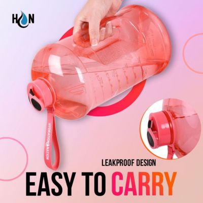 1 Gallon Water Bottle with Time Marker Leakproof Flip Cap