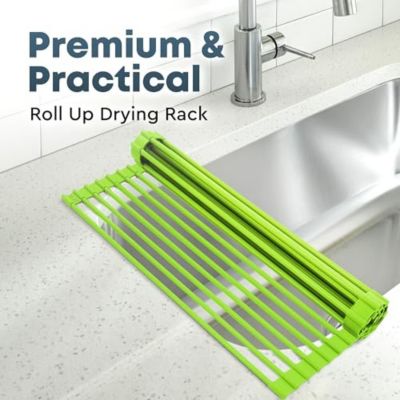 Multipurpose Heavy-Duty Silicone Roll Up Sink Drying Rack