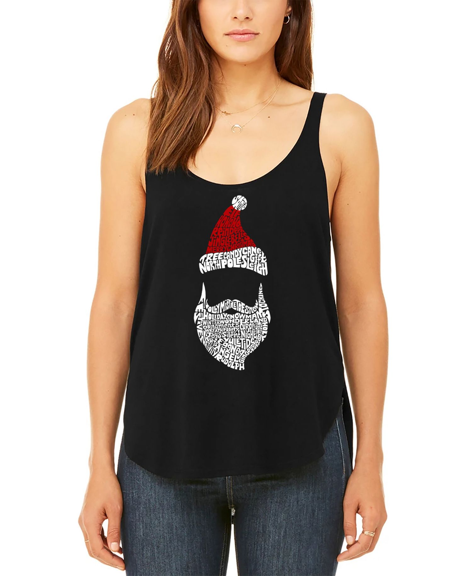 Women's Santa Claus Premium Word Art Flowy Tank Top