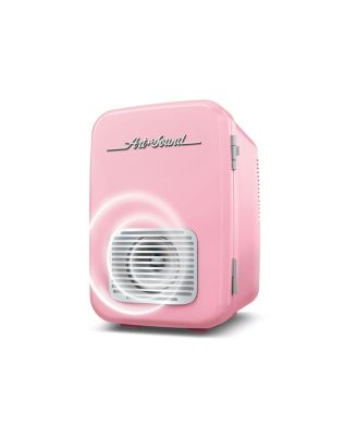 Photo 1 of Vintage-Like 6 can Mini Fridge with Built In Wireless Speaker- Blush Bring a blast from the past with this retro mini fridge. Chrome accents and wireless speaker make it the perfect addition to any dorm room or office desk. The cooling component and insul
