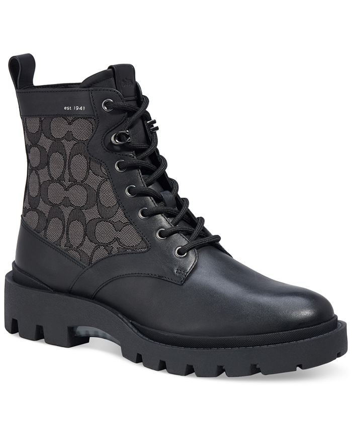 COACH Men s CitySole Leather and Signature Jacquard Boot Macy s