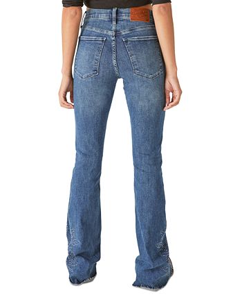 Lucky Brand Women's Stevie High-Rise Flare Studded Jeans - Macy's