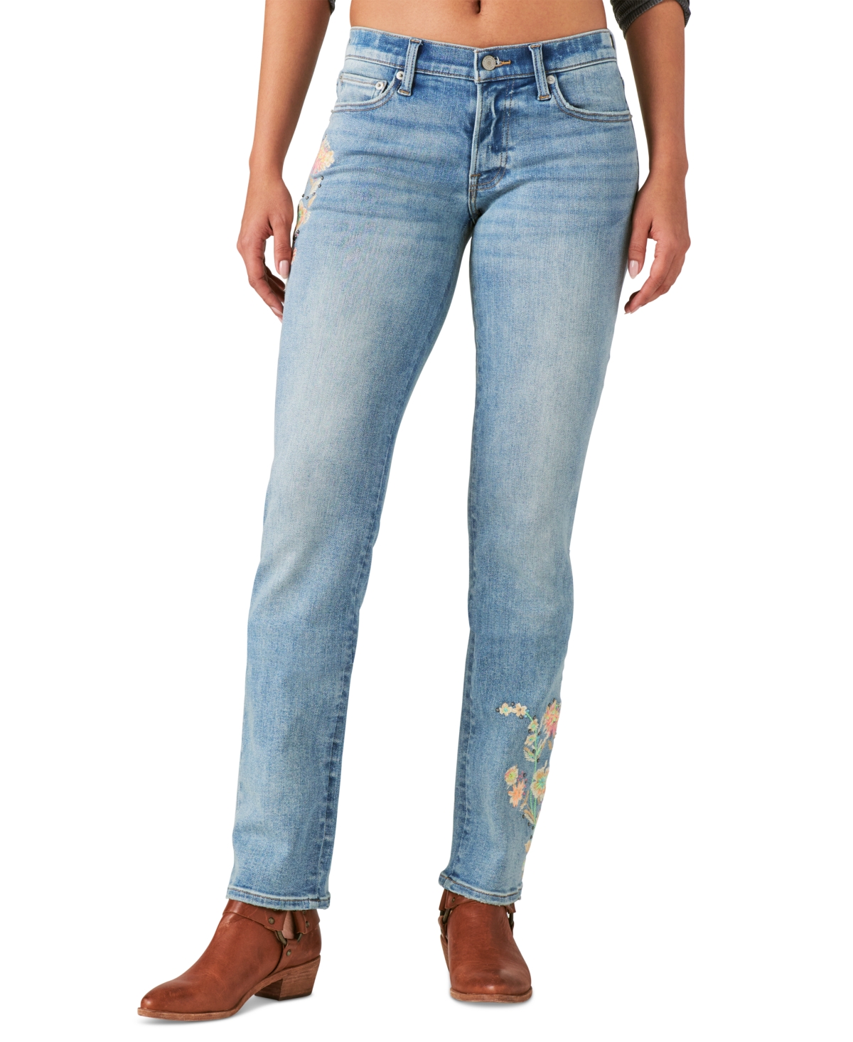 Lucky Brand Women's Sweet Straight-leg Embroidered Jeans In Weekend