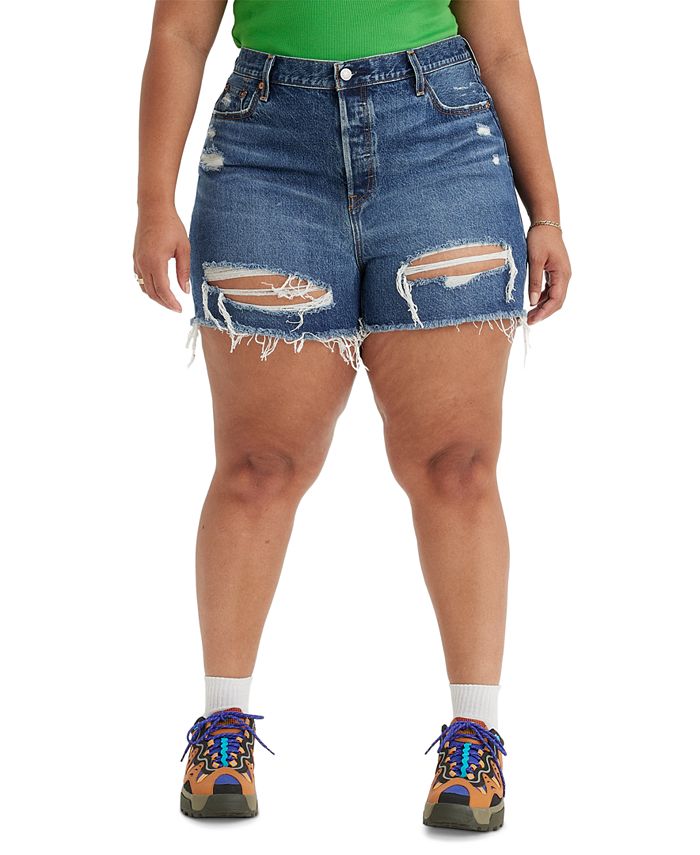 Levi's Trendy Plus Size 501 Denim Shorts & Reviews - Shorts - Plus Sizes -  Macy's
