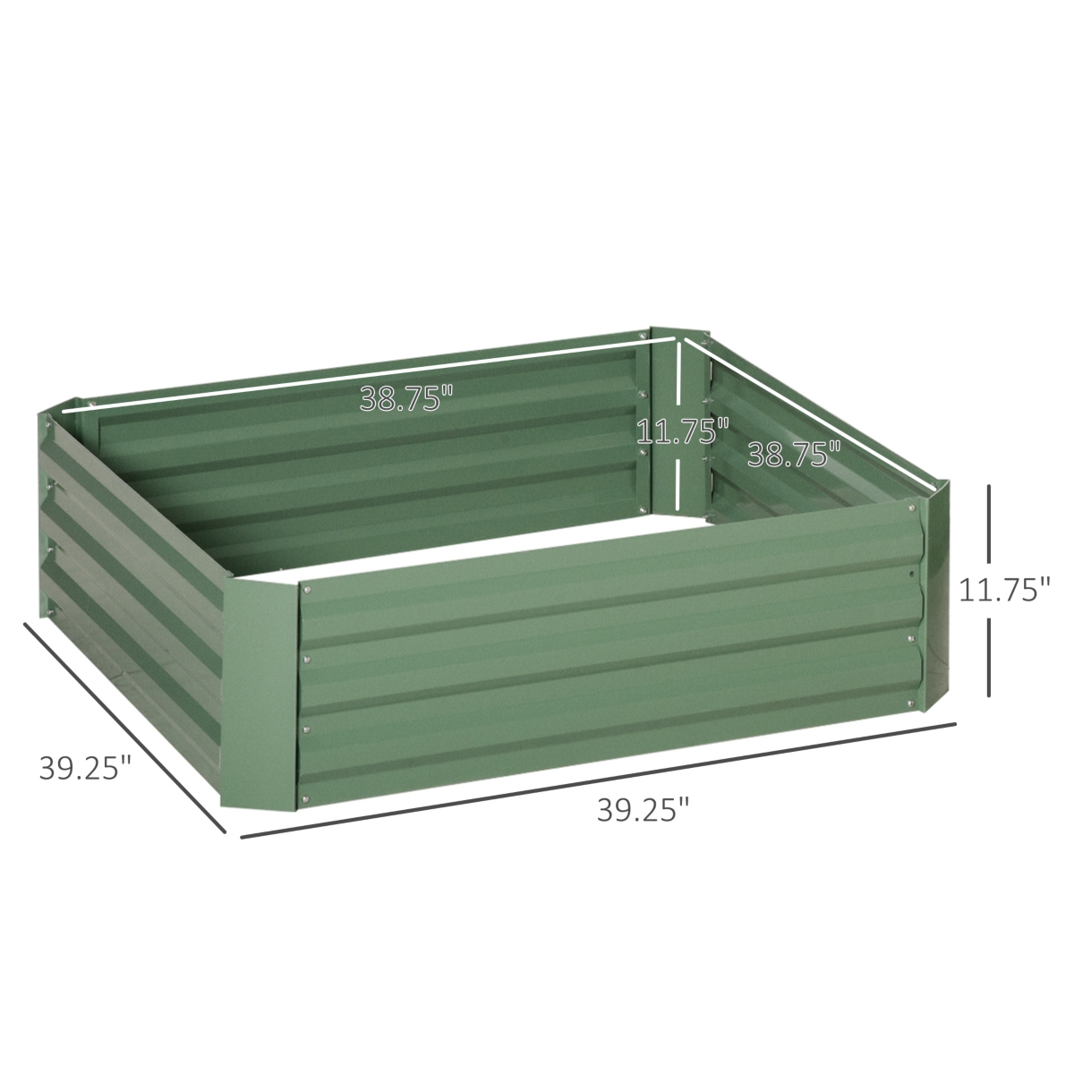 Set of 2 Raised Garden Bed Galvanized Steel Planter Boxes Easy Setup