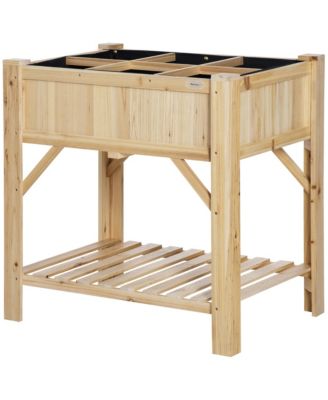 Raised Garden Bed, 6 Grid, 31" x 23" Storage Shelf for Vegetables