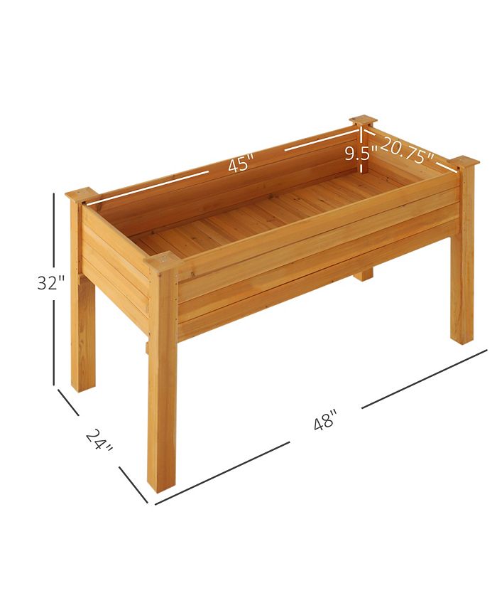 Outsunny Rectangular Raised Garden Bed Vegetable Planter Gardening
