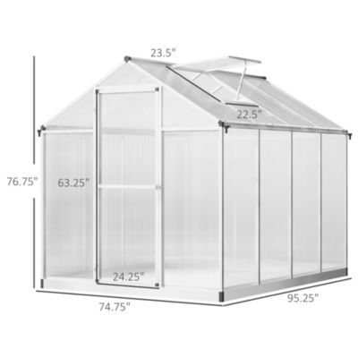 8' x 6' Portable Outdoor Walk-In Garden house w/ Roof Vent