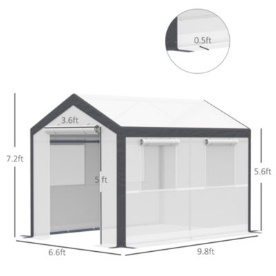 10' x 7' Walk-In Garden house with Roll-Up Door,
