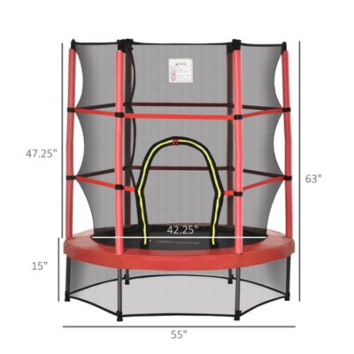 Φ5FT Kids Trampoline with Enclosure Net for Age 3 to 6 Years