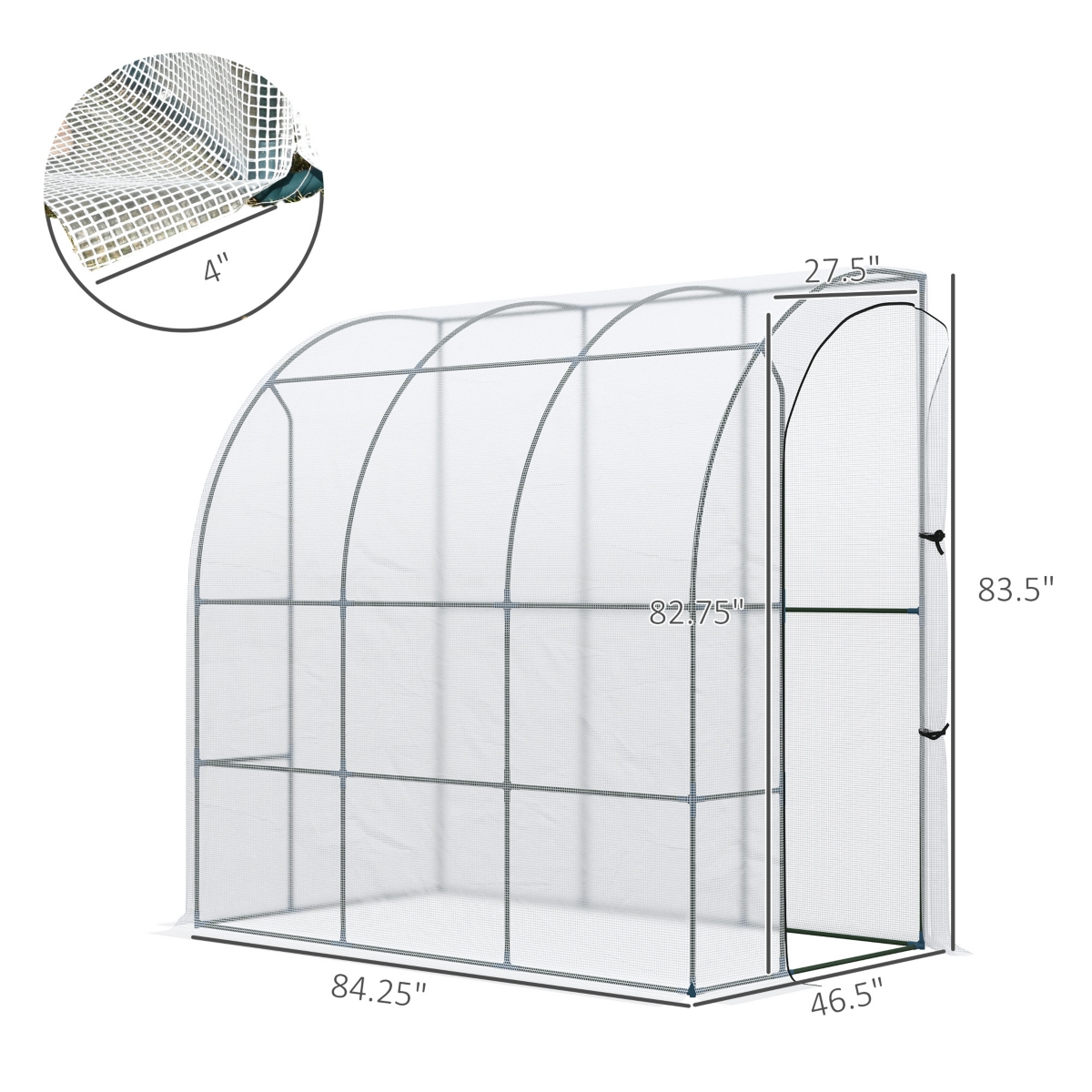 Outsunny Outdoor Garden Greenhouse Plant Vegetable Nursery w/ Zippered Doors