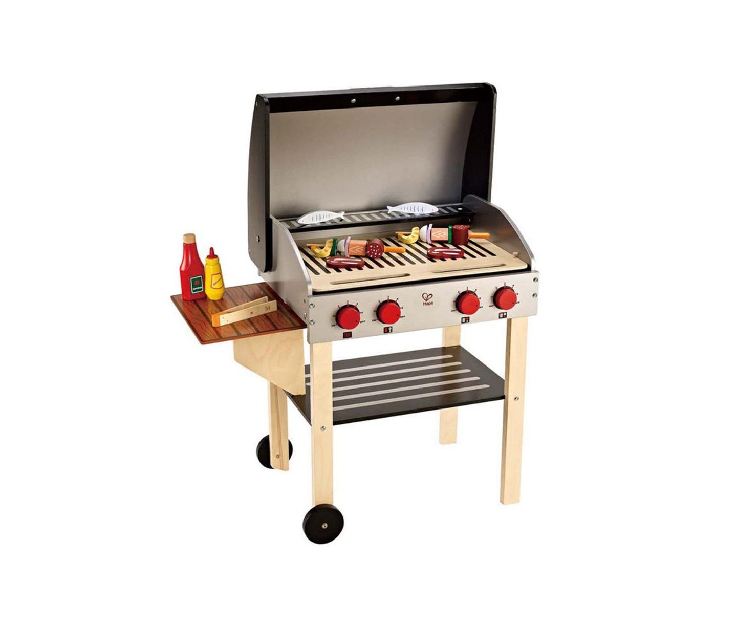 Детские игрушки Hape Gourmet Grill Shish Kabob 22-Piece Play Kitchen, Ages 3+ — фото 1