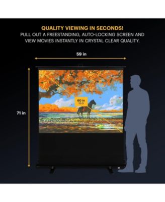 60" Portable Projector Screen with Stand, 1080p, 4K/8K UHD