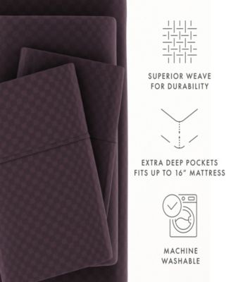 Expressed In Embossed Checkered 4-Pc. Sheet Set, Queen