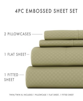 Expressed In Embossed Checkered 4-Pc. Sheet Set, Queen