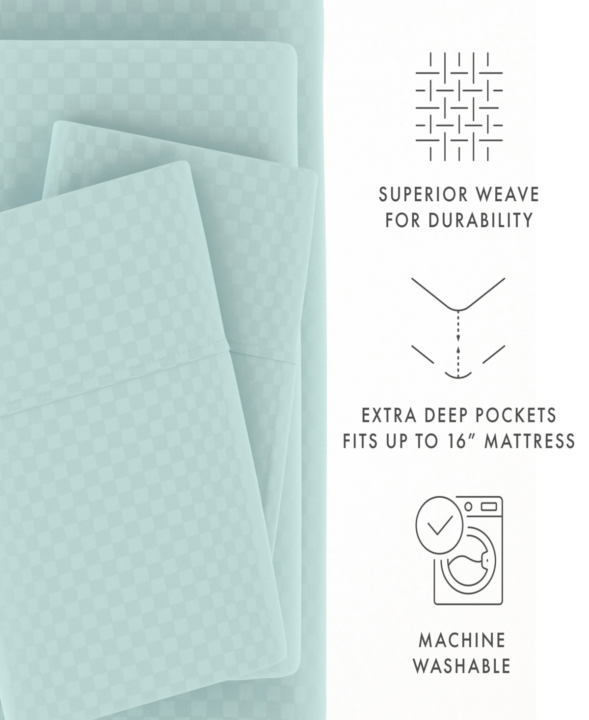 ienjoy Home Expressed Embossed Checkered -Pc. Sheet Set