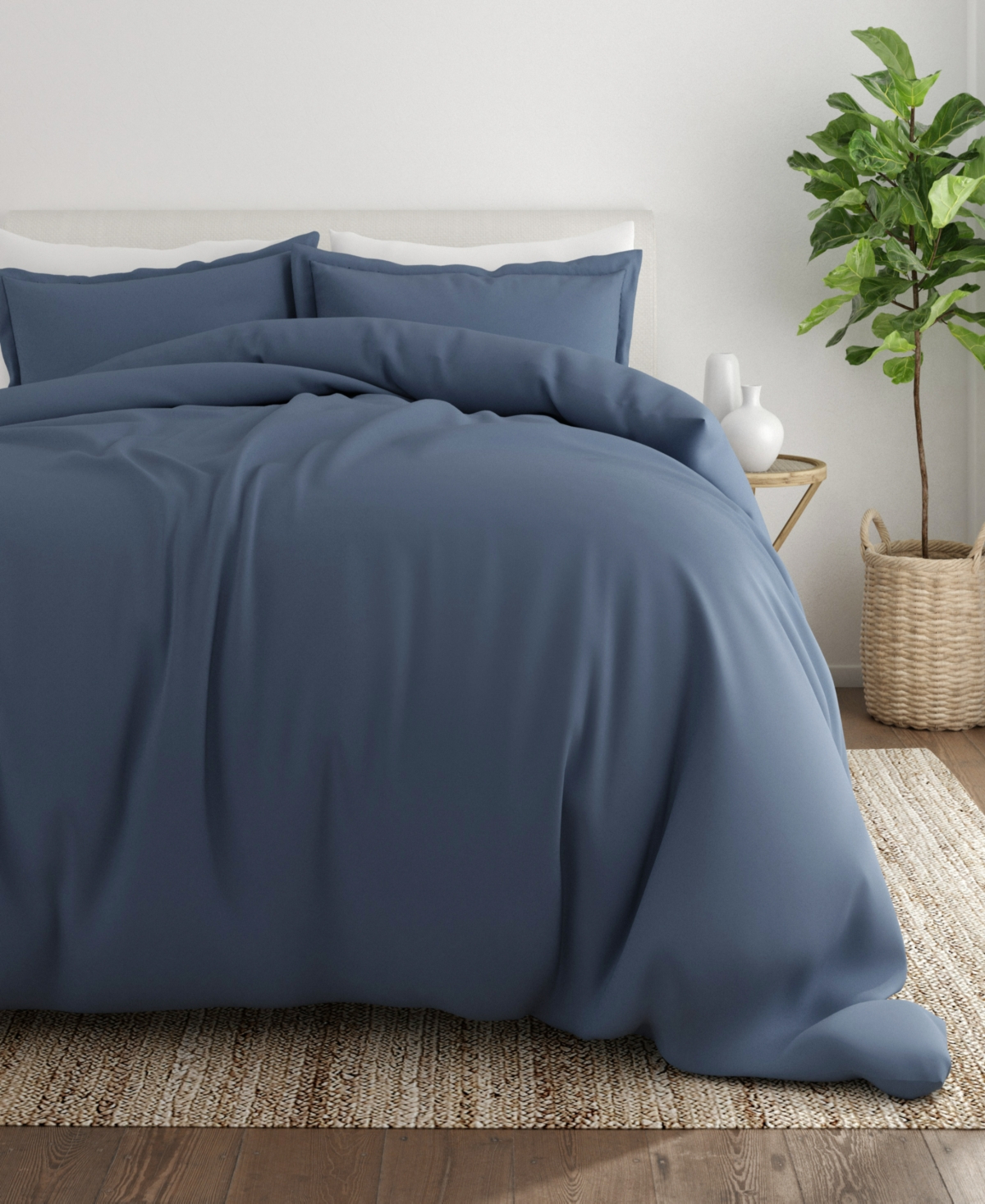 Ienjoy Home Double Brushed Solid Duvet Cover Set, Full/queen In Stone