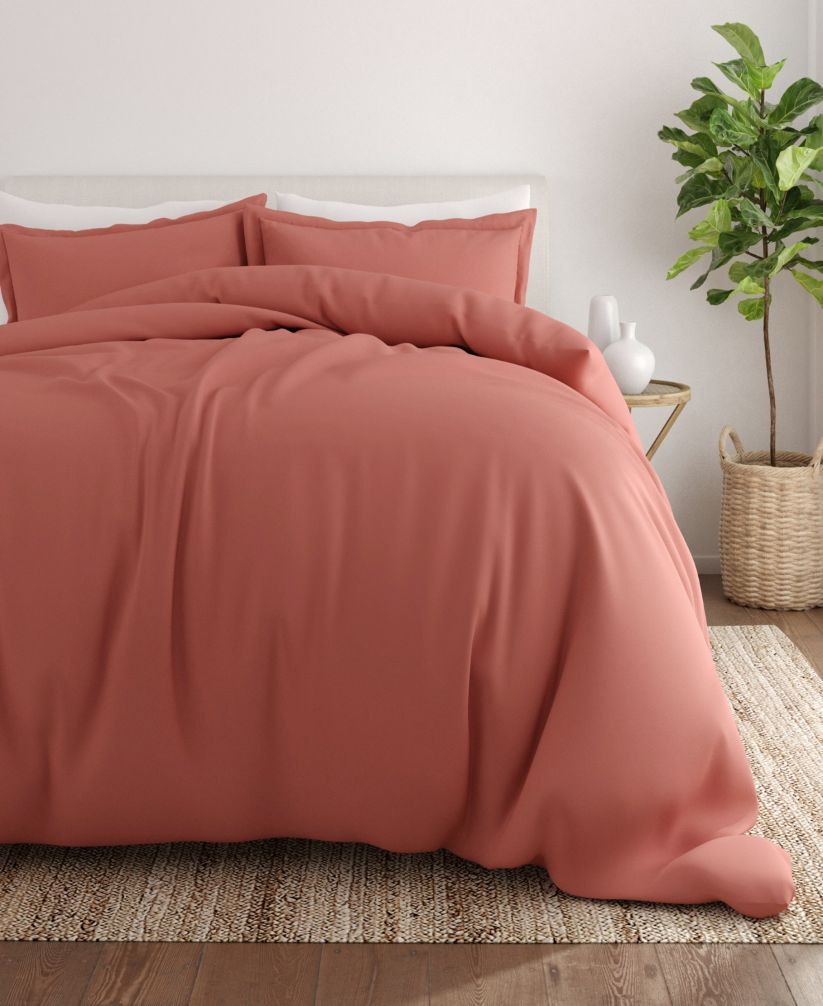 Ienjoy Home Double Brushed Solid Duvet Cover Set, Full/queen In Clay