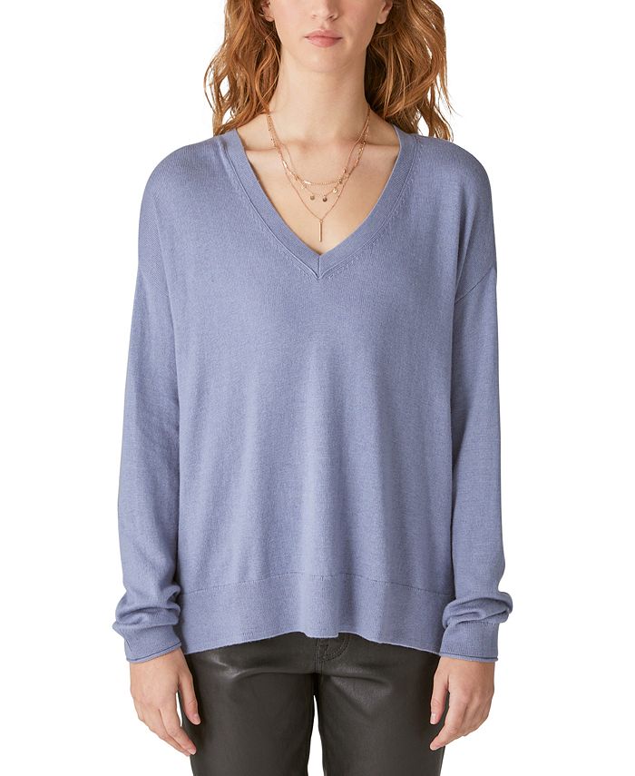Lucky Brand Women's Cloud-Soft V-Neck Long-Sleeve Sweater & Reviews -  Sweaters - Women - Macy's