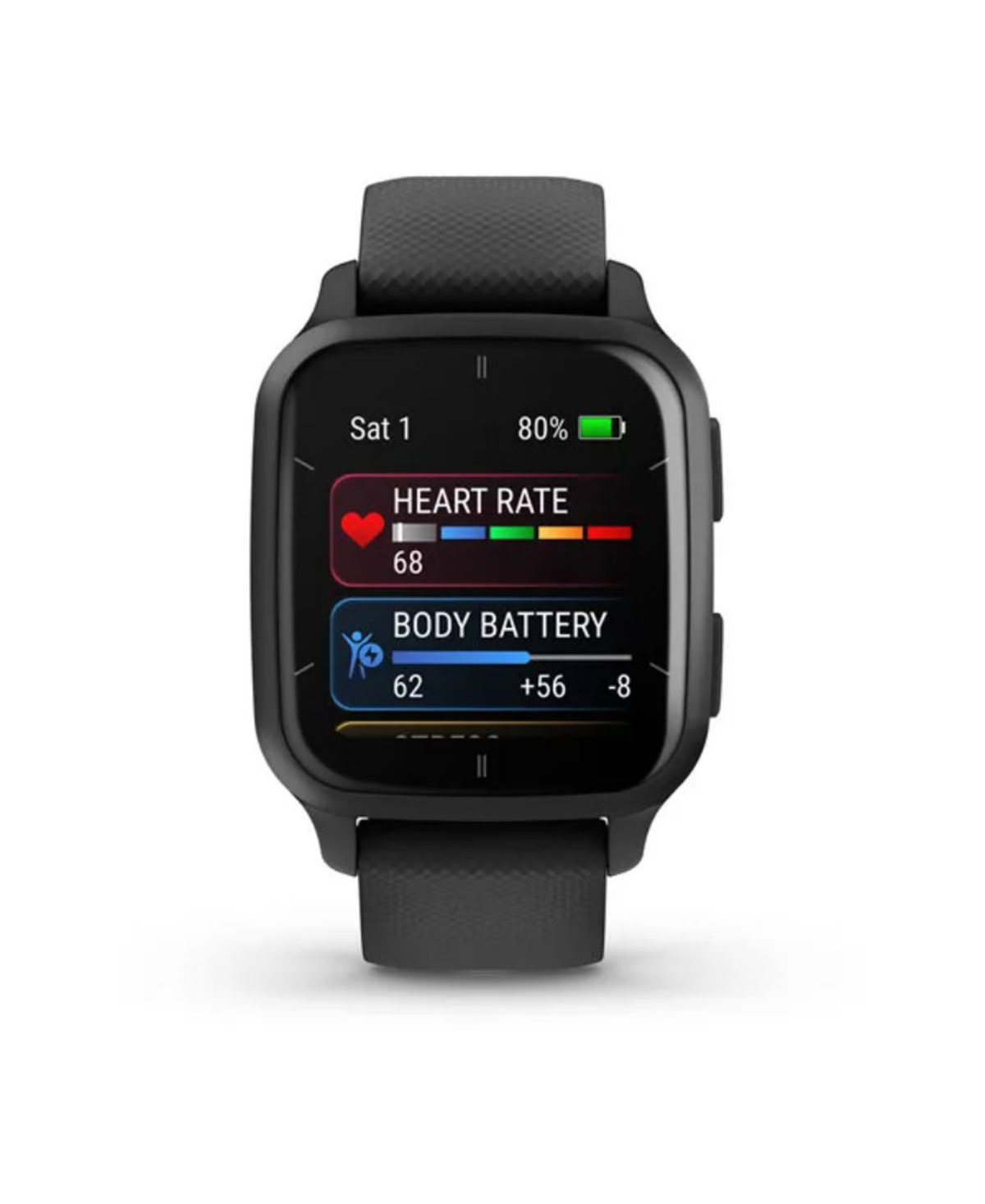 Garmin Unisex Venu Sq 2 Gray Silicone Band Watch 40mm