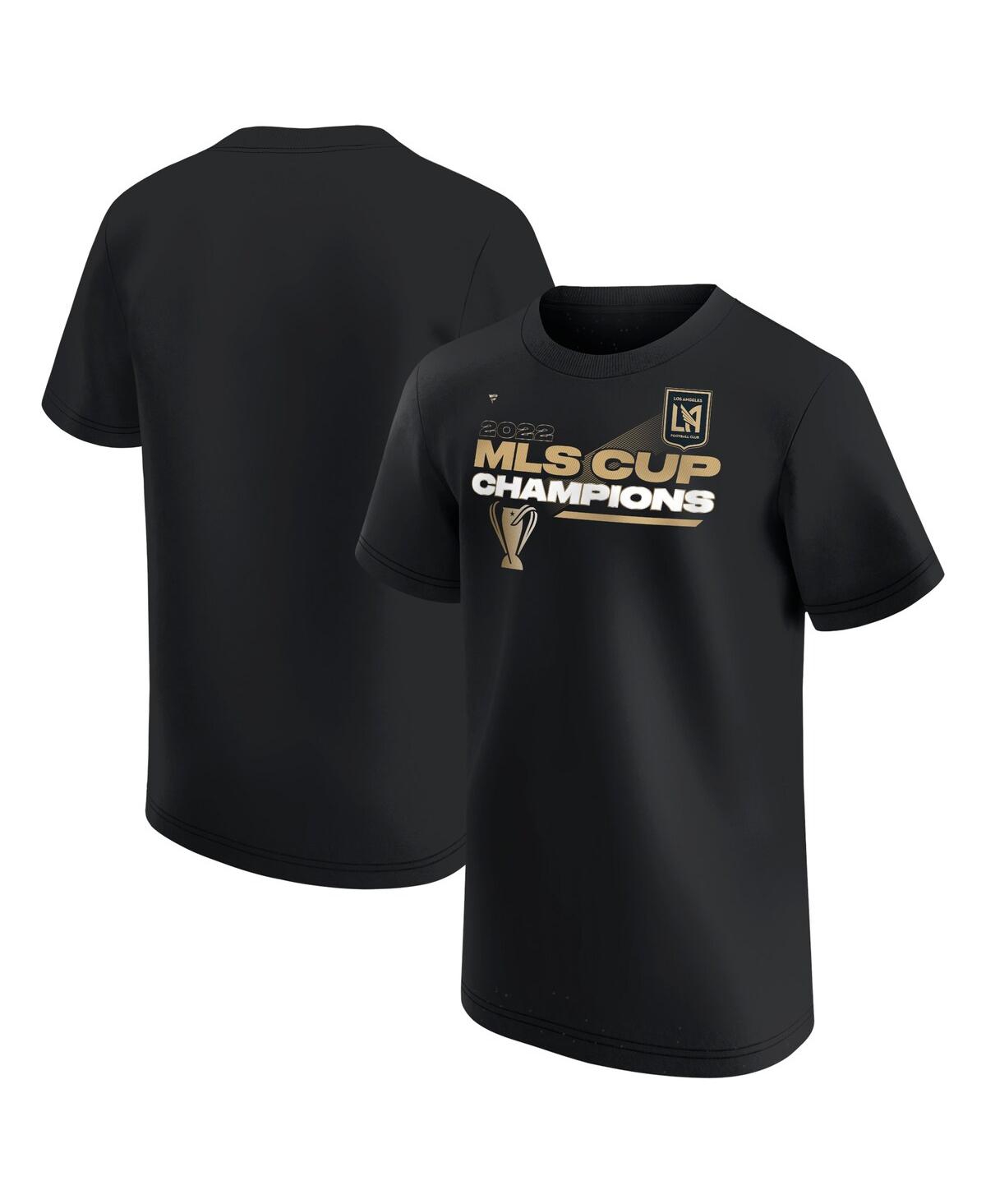 Fanatics Boys And Girls Preschool  Branded Black Lafc 2022 Mls Cup Champions Locker Room T-shirt In Black