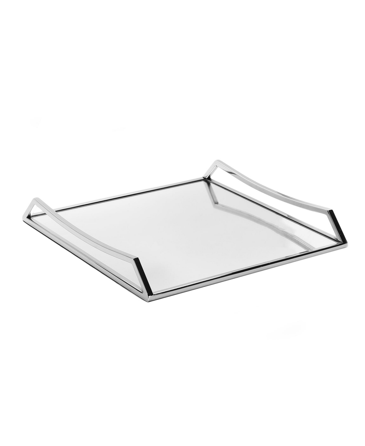 Classic Touch Square Mirror Tray with Handles
