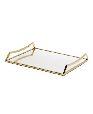 Oblong Mirror Serving Tray with Handles