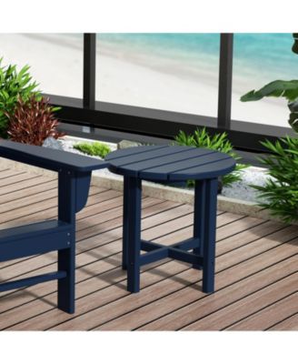 All-Weather Outdoor Patio Round Poly Adirondack Side Table