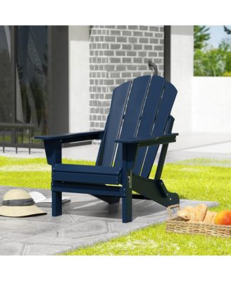 All-Weather Contoured Outdoor Poly Folding Adirondack Chair