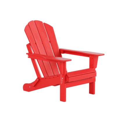 All-Weather Contoured Outdoor Poly Folding Adirondack Chair (Set of 4)