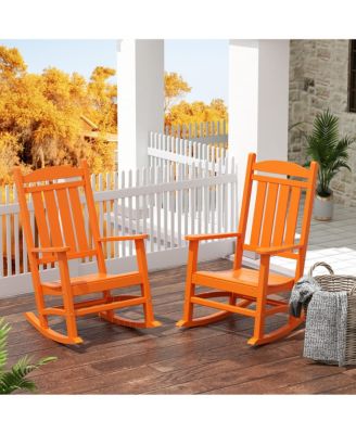 All-Weather Outdoor Patio Poly Classic Porch Rocking Chair (Set of 2)