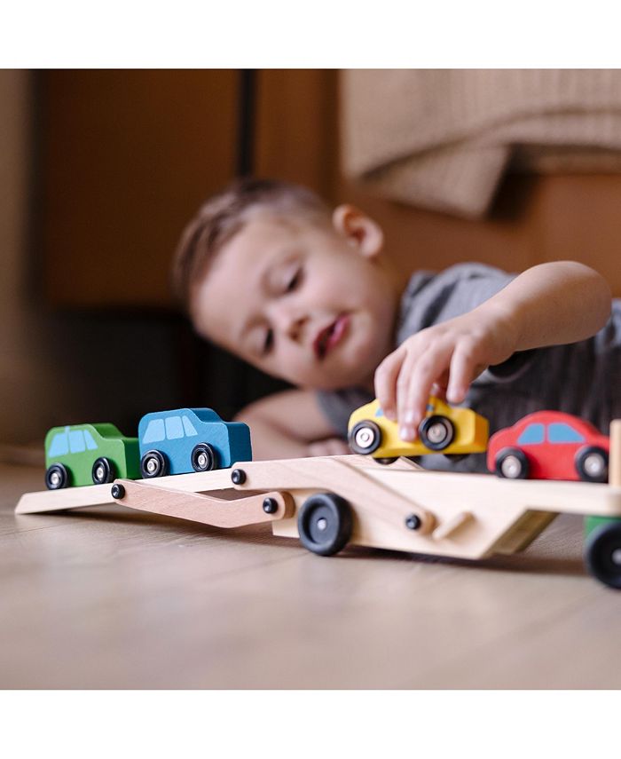 Melissa and Doug Melissa & Doug Car Carrier Truck and Cars Wooden Toy