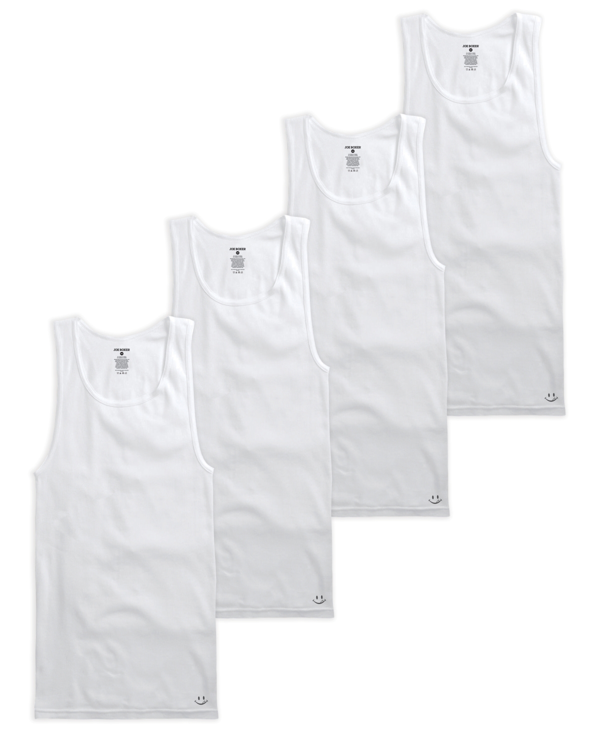 Joe Boxer Men's Tank Top A-shirt, Pack Of 4 In White